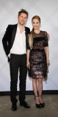 christopher bailey and jolin tsai wearing burberry at taipei 101 store opening event